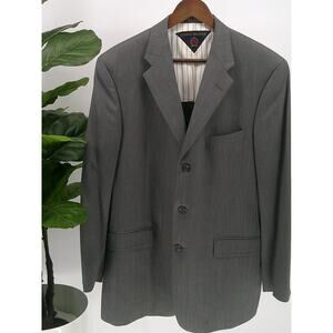 Tommy Hilfiger Smoke Gray Classic Wool Double-Vented Suit Blazer Size 42R